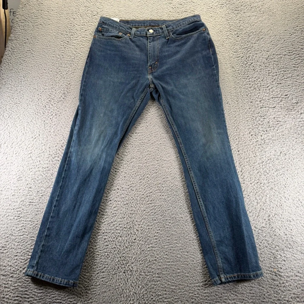 Levi's 511 Jeans Men 34x32 Blue Cotton Denim Straight Leg Faded Workwear Travel